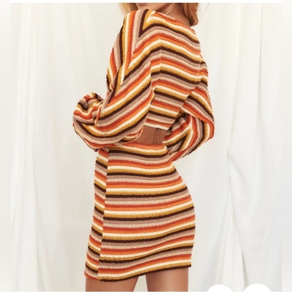 Acoa‎ Cut Out Dress Women S 70s Retro Colorful Mini Boho Bodycon Lined NWT $114 - Picture 10 of 11